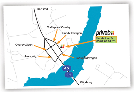 Karta & V�gbeskrivning Privab Trollh�ttan